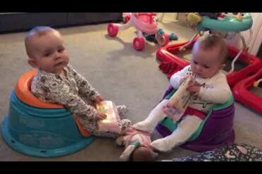 How to entertain twin babies - cute baby video
