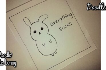 How to draw cute bunny || doodle with me sad bunny || Doodle H