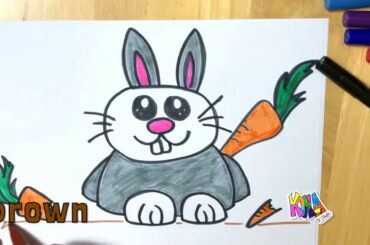 How To draw and color Cute Bunny Rabbit easily
