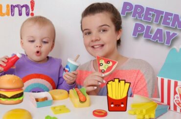 CUTE BABY PRETEND PLAY learning names of FOOD | Happy kids kitchen