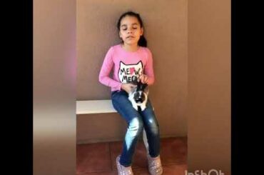 Jayden Marie and Chip the funny mustache bunny