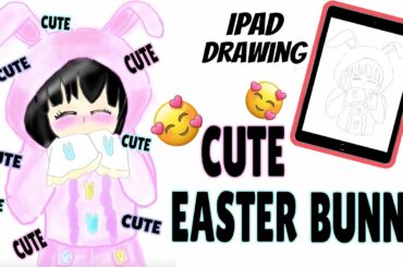 Cute Easter bunny! Digital art..SHORT VIDEO