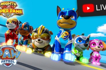 🔴PAW Patrol MIGHTY PUPS MARATHON! Cartoons for Kids 24/7 Pup Tales Rescue Episodes