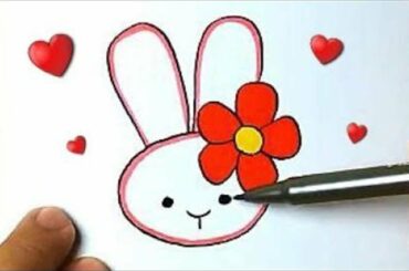How to draw EASTER BUNNY cute and easy - Cute drawings - Drawing to Draw