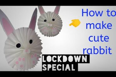 How to make cute rabbit.  At home crazy crafts. With only two colors paper.