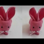 DIY- How to Make Cute Bunny with mini Towel|| Towel Rabbit Bunny Origami|| AKKI's Kitchen & Vlogs