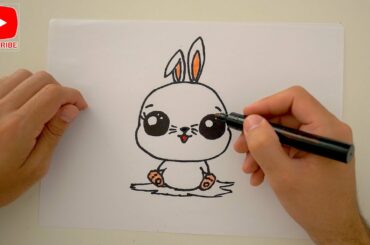 How to Draw a Cute Rabbit | Step by Step Simple and Easy.