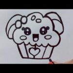 HOW TO DRAW A CUTE CUPCAKE - BUNNY  STEP BY STEP                                    KAWAII AND EASY