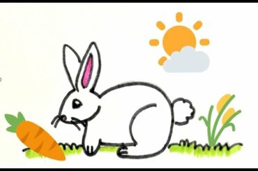 Easy drawing for kids | Baby rabbit drawing | Bunny drawing | Cute rabbit in 10 mins