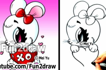 How to Draw a Rabbit with a Heart (Valentine's Day) - Easy Drawings - Cute Drawings - Fun2draw