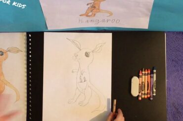 How to draw a kangaroo with Saley the cute bunny 🦘🐰🎨🎬
