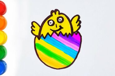 Draw And Color Cute Little Chicken Drawing-Learn Coloring/Arty Bunny