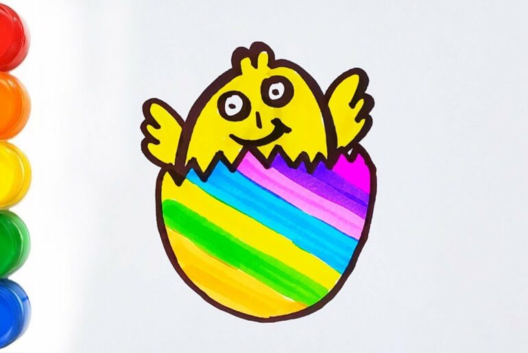 Draw And Color Cute Little Chicken Drawing-Learn Coloring/Arty Bunny