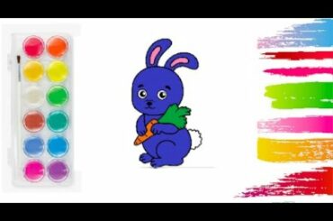 Cute Bunny Coloring Pages For Kids | Fun Art Learning Coloring Video For Children