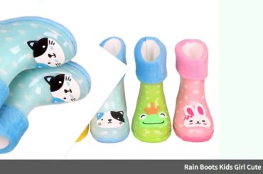 Rain Boots Kids Girl Cute Rabbit Cat Printed Childrens Rubber Boots Ka