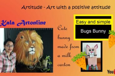 #artwithkala, Making a cute rabbit with a milk carton(best out of waste)