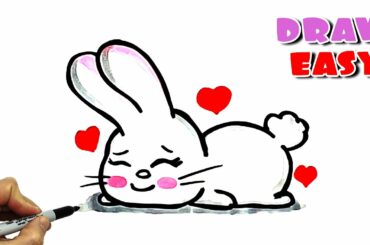 Draw so cute a Bunny very easyly | Drawing and coloring for kids and toddlers| Learn drawing a Bunny
