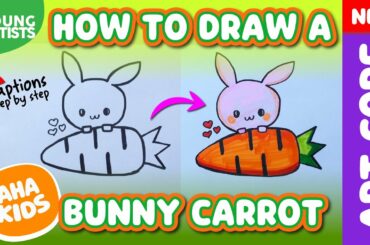 How to Draw Cute Bunny Holding Carrot | Step by Step Tutorial - #StayHome and draw #WithMe