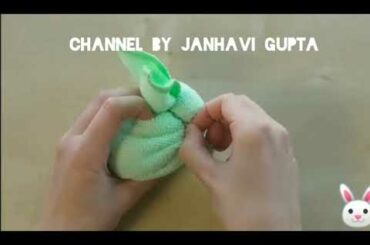 Cute Rabbit craft with handkerchief 🐰🐰🐰 lovely 5 minutes craft without glue gun....you must try.