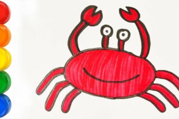 Draw And Color Cute Crab-Kids Drawing-Learn Coloring/Arty Bunny