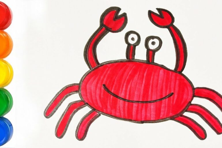 Draw And Color Cute Crab-Kids Drawing-Learn Coloring/Arty Bunny