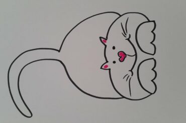 SEVİMLİ TAVŞAN VE SEVİMLİ KEDİ ÇİZİMİ & CUTE BUNNY AND CUTE CAT ILLUSTRATION