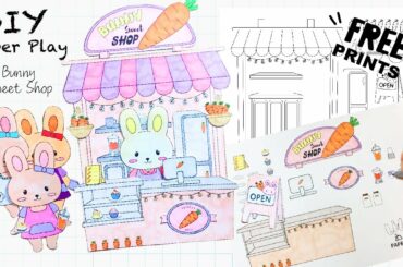 DIY Paper Doll Play | Cute Bunny Sweet Shop | How to make paper doll play | Quiet Book