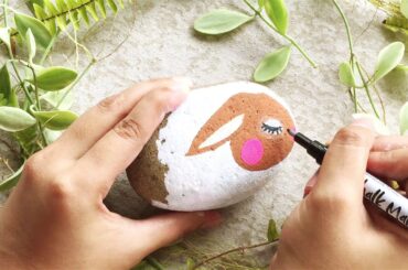 Draw A Sleeping Bunny On A Rock