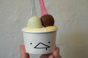 Cute Bunny Ice Cream, Four Flavors of Gelato - Korean Street Food