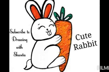 How to draw rabbit, with numbers and basic shapes