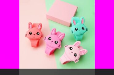 Cute Rabbit Cartoon Kids Watches For Girls Flip Cover Electronic Child