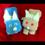 How to make a cute Bunny with a towel waste material craft ideas