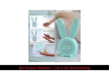 ⭐️ Homealexa Kinder Lichtwecker Cute Rabbit Wake Up Kinderwecker Creative Nachttischlampe Snooze-Fu