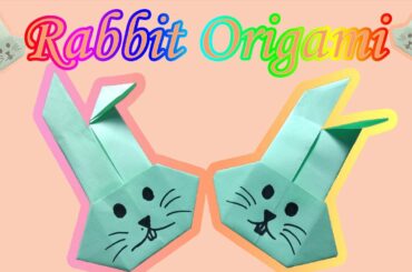 【Origami Rabbit】~How to make a "Cute Rabbit in 3 minutes  " by Origami~うさぎ折り紙の折り方！