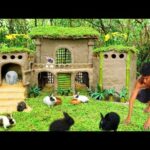 build a Mud House For Cute Rabbit and Save Rabbits new Born