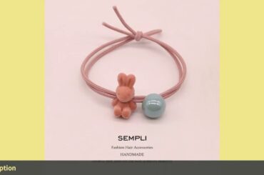 Sempli Pink Flocking Cloth Cute Rabbit Elastic Hair Bands For Girls Hi