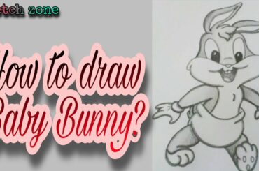 How to draw Baby Bunny?| Cartoon rabbit sketch| Easy sketch of bunny