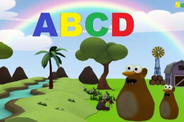 ABCD Song | 3D Nursery Rhymes | Cute Dancing | Nursery Rhymes | Kids Songs - Baby Bunny