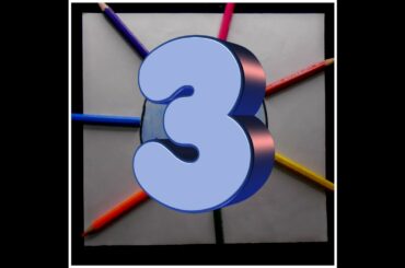 Easy way to draw a cute RABBIT/How to draw a RABBIT from digit "3"