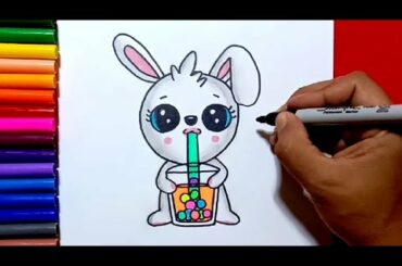 How to draw a cute bunny easy | Zed cute drawings