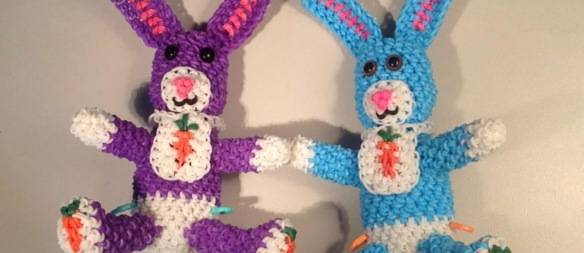 Baby Bunny Part 1 Loomigurumi Amigurumi Rainbow Loom Band Crochet Hook Only Easter