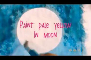 Cute Bunny Silhouette Water Color Painting.