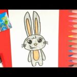 How To Draw and Color a CUTE Rabbit - EASY - Kids Art