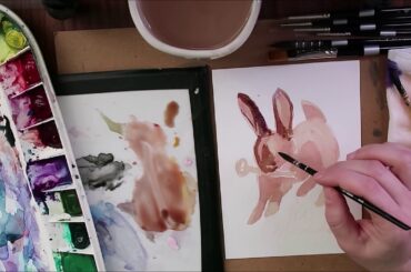 Painting A Cute Bunny Postcard Vlog