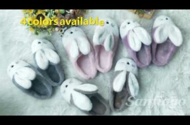 Sanfiago Women Memory Foam House Slippers Cozy Cute Bunny Animal Home Slipper Indoor Outdoor