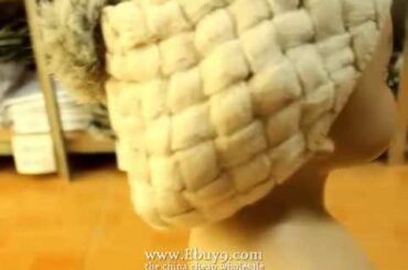 Cute rabbit fur balls winter baby wool cap