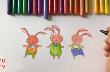 3 CUTE RABBITS PAINTING VIDEO