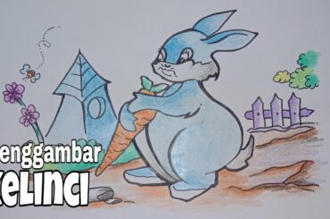 Menggambar Hewan Kelinci Lucu Pemula // draw a beginner cute bunny animal