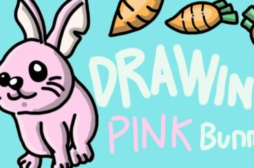 Drawing cute pink bunny
