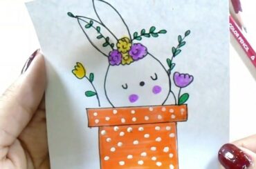 How to draw a cute rabbit in a box | easy drawing | latest
